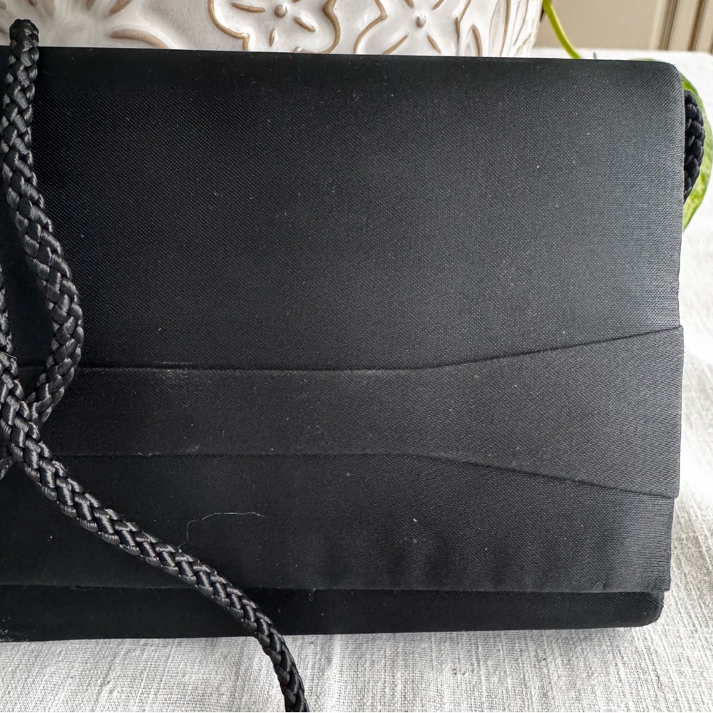 Vintage Elegant Black Clutch Bag Carolyne Barton night - Picture 5 of 10